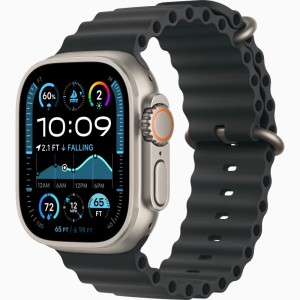 Apple Watch Ultra 2 GPS + Cellular 49mm Natural Titanium Case with Black Ocean Band Apple Watch Ultra 2 GPS + Cellular 49mm Natural Titanium Case with Black Ocean Band
