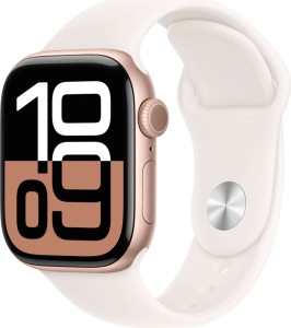 Apple Watch Series 10 46mm Rose Gold Aluminum Case with Sport Band, Light Blush Apple Watch Series 10 46mm Rose Gold Aluminum Case with Sport Band, Light Blush