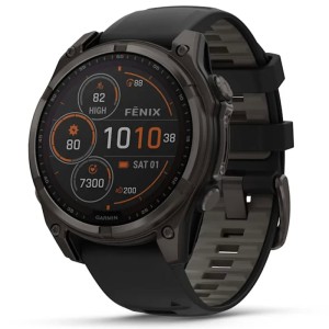 Умные часы Garmin fenix 8 – 47 mm Solar Sapphire carbon gray DLC titanium with black/pebble gray silicone (010-02906-11) Умные часы Garmin fenix 8 – 47 mm Solar Sapphire carbon gray DLC titanium with black/pebble gray silicone (010-02906-11)