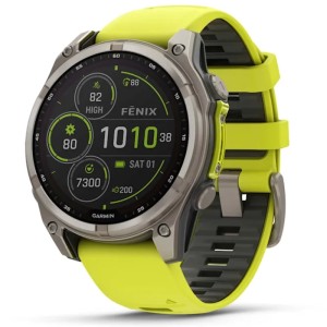 Умные часы Garmin fenix 8 – 47 mm Solar Sapphire titanium with an amp yellow/graphite silicone band (010-02906-21)