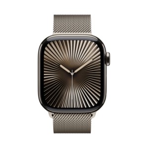 Apple Watch Series 10, 42 мм, корпус из титана цвета «титановый бежевый», спортивный ремешок цвета «миланская петля» бежевый Apple Watch Series 10, 42 мм, корпус из титана цвета «титановый бежевый», спортивный ремешок цвета «миланская петля» бежевый