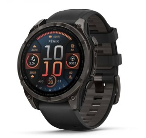 Умные часы Garmin Fenix 8, 47 мм, AMOLED, Sapphire Carbon Gray DLC Titanium with Black/Pebble Gray Silicone Band Умные часы Garmin Fenix 8, 47 мм, AMOLED, Sapphire Carbon Gray DLC Titanium with Black/Pebble Gray Silicone Band