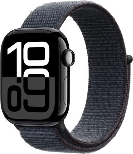 Apple Watch Series 10 42mm Jet Black Aluminum Case with Sport Loop, Ink Apple Watch Series 10 42mm Jet Black Aluminum Case with Sport Loop, Ink