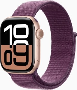 Умные часы Apple Watch Series 10, 42mm, Rose Gold Aluminum Case, Plum Sport Loop Умные часы Apple Watch Series 10, 42mm, Rose Gold Aluminum Case, Plum Sport Loop