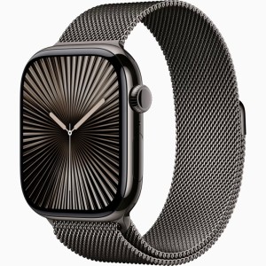 Apple Watch Series 10 GPS + Cellular 46mm Slate Titanium Case with Stainless Steel Milanese Loop Apple Watch Series 10 GPS + Cellular 46mm Slate Titanium Case with Stainless Steel Milanese Loop