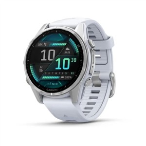 Умные часы Garmin Fenix 8, 43 mm, AMOLED, Silver with Whitestone Silicone band