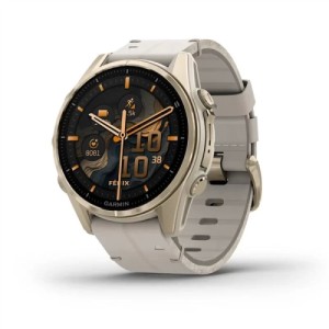 Умные часы Garmin Fenix 8, 43mm, Amoled, Sapphire Soft Gold Stainless Steel Fog Gray Leather Band+Fog Gray/Dark Sandstone