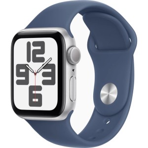 Apple Watch SE 2024 GPS 40mm Silver Aluminum Case with Denim Sport Band Apple Watch SE 2024 GPS 40mm Silver Aluminum Case with Denim Sport Band