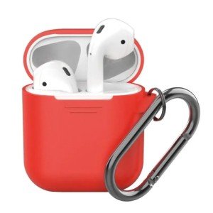 Силиконовый чехол Deppa для AirPods с карабином арт.47012 Красный Силиконовый чехол Deppa для AirPods с карабином арт.47012 Красный