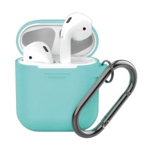 Силиконовый чехол Deppa для AirPods с карабином арт.47011 Мятный Силиконовый чехол Deppa для AirPods с карабином арт.47011 Мятный
