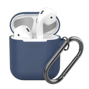 Силиконовый чехол Deppa для AirPods с карабином арт.47013 Синий Силиконовый чехол Deppa для AirPods с карабином арт.47013 Синий