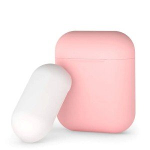 Силиконовый чехол Deppa для AirPods двухцветный (Розовый/Белый) арт.47019 Силиконовый чехол Deppa для AirPods двухцветный (Розовый/Белый) арт.47019