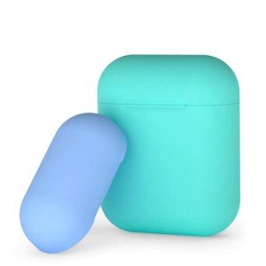 Силиконовый чехол Deppa для AirPods двухцветный (Бирюзовый/Голубой) арт.47018 Силиконовый чехол Deppa для AirPods двухцветный (Бирюзовый/Голубой) арт.47018