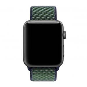 Ремешок для Apple Watch 38/40/41mm Nylon Loop Черно-Зеленый Ремешок для Apple Watch 38/40/41mm Nylon Loop Черно-Зеленый