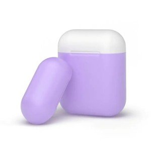 Силиконовый чехол Deppa для AirPods двухцветный (Лавандовый/Белый) арт.47022 Силиконовый чехол Deppa для AirPods двухцветный (Лавандовый/Белый) арт.47022