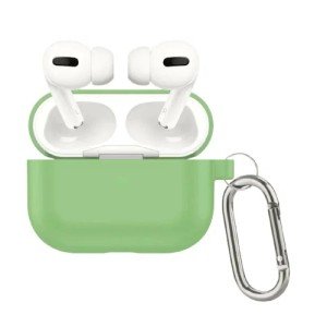 Силиконовый чехол для Apple AirPods Pro с карабином Green Силиконовый чехол для Apple AirPods Pro с карабином Green