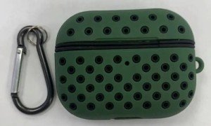 Силиконовый чехол для Apple AirPods Pro Green-Black с перфорацией Силиконовый чехол для Apple AirPods Pro Green-Black с перфорацией