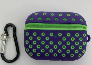 Силиконовый чехол для Apple AirPods Pro Violet-Green с перфорацией Силиконовый чехол для Apple AirPods Pro Violet-Green с перфорацией