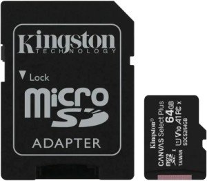 Карта памяти Micro SD Kingston Canvas Select Plus 64GB Class10 100MB/s (SDCS2/64GB) + SD adapter Карта памяти Micro SD Kingston Canvas Select Plus 64GB Class10 100MB/s (SDCS2/64GB) + SD adapter