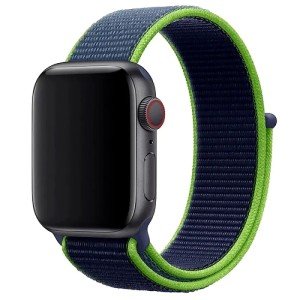 Ремешок нейлоновый для Apple Watch 42/44/45/49mm Голубой с желтым Ремешок нейлоновый для Apple Watch 42/44/45/49mm Голубой с желтым