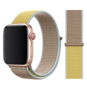 Ремешок нейлоновый для Apple Watch 42/44/45/49mm Желтый с бежевым Ремешок нейлоновый для Apple Watch 42/44/45/49mm Желтый с бежевым
