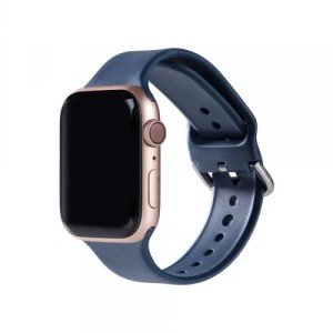 Ремешок силиконовый с металлической застежкой для Apple Watch 42/44/45/49mm Темно синий Ремешок силиконовый с металлической застежкой для Apple Watch 42/44/45/49mm Темно синий