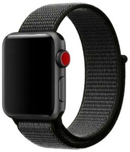 Ремешок нейлоновый для Apple Watch 38/40/41mm Черный с серым Ремешок нейлоновый для Apple Watch 38/40/41mm Черный с серым