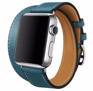 Ремешок из экокожи для Apple Watch 42/44/45/49mm Двойной (Синий/Коричневый) Ремешок из экокожи для Apple Watch 42/44/45/49mm Двойной (Синий/Коричневый)