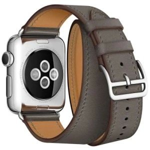 Ремешок из экокожи для Apple Watch 38/40/41mm Двойной Серый Ремешок из экокожи для Apple Watch 38/40/41mm Двойной Серый