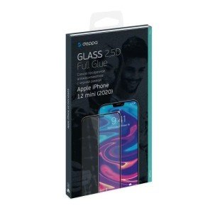 Защитное стекло Deppa для iPhone 12 mini Full Glue Black (арт.62700)