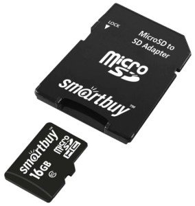 Карта памяти Micro SD Smartbuy 16GB Class10 30MB/s (SB16GBSDCL10-01LE) + SD adapter Карта памяти Micro SD Smartbuy 16GB Class10 30MB/s (SB16GBSDCL10-01LE) + SD adapter