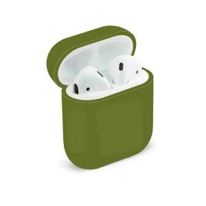 Силиконовый чехол для Apple AirPods Silicon Case с карабином Dark Green Силиконовый чехол для Apple AirPods Silicon Case с карабином Dark Green