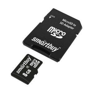 Карта памяти Micro SD Smartbuy 8GB Class10 23MB/s (SB8GBSDCL10-01) + SD adapter Карта памяти Micro SD Smartbuy 8GB Class10 23MB/s (SB8GBSDCL10-01) + SD adapter