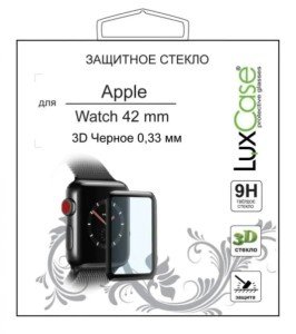 Защитное стекло LuxCase для Apple Watch 42mm 3D Black Защитное стекло LuxCase для Apple Watch 42mm 3D Black