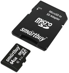 Карта памяти Micro SD Smartbuy 64GB Class10 20MB/s (SB64GBSDCL10-01LE) + SD adapter Карта памяти Micro SD Smartbuy 64GB Class10 20MB/s (SB64GBSDCL10-01LE) + SD adapter