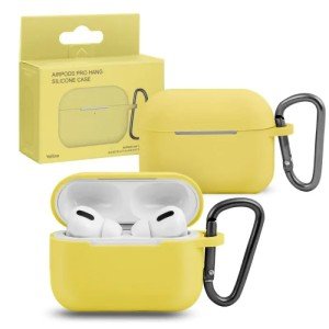 Силиконовый чехол для Apple AirPods 3 с карабином Yellow Силиконовый чехол для Apple AirPods 3 с карабином Yellow