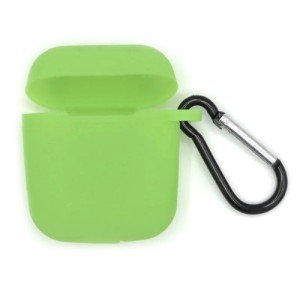 Силиконовый чехол для Apple AirPods с карабином Green Силиконовый чехол для Apple AirPods с карабином Green