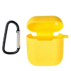 Силиконовый чехол для Apple AirPods с карабином Yellow Силиконовый чехол для Apple AirPods с карабином Yellow