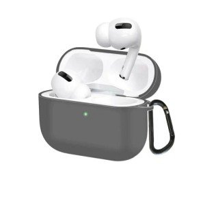Силиконовый чехол для Apple AirPods Pro 2 с карабином Grey Силиконовый чехол для Apple AirPods Pro 2 с карабином Grey