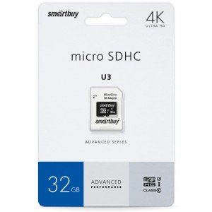 Карта памяти Micro SD Smartbuy Advanced Series 32GB Class10 90MB/s (SB32GBSDU1A-AD) + SD adapter Карта памяти Micro SD Smartbuy Advanced Series 32GB Class10 90MB/s (SB32GBSDU1A-AD) + SD adapter