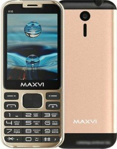 Телефон MAXVI X10 Metallic Gold (Золотой) Телефон MAXVI X10 Metallic Gold (Золотой)
