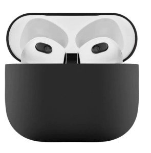 Силиконовый чехол для Apple AirPods 4 с карабином Black Силиконовый чехол для Apple AirPods 4 с карабином Black
