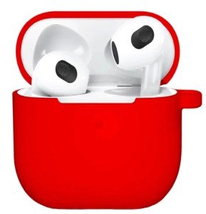 Силиконовый чехол для Apple AirPods 4 с карабином Red Силиконовый чехол для Apple AirPods 4 с карабином Red