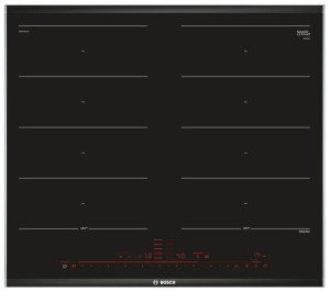 Индукционная варочная панель Bosch PXX675DC1E, цвет панели черный, цвет рамки серебристый