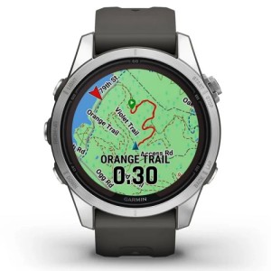 Умные часы Garmin fenix 7S Pro – Solar Edition Silver with Graphite Band (010-02776-01)