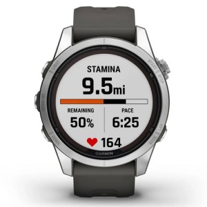 Умные часы Garmin fenix 7S Pro – Solar Edition Silver with Graphite Band (010-02776-01)