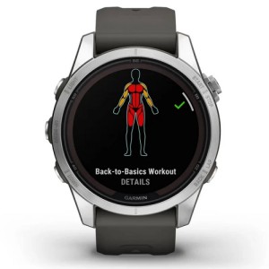 Умные часы Garmin fenix 7S Pro – Solar Edition Silver with Graphite Band (010-02776-01)