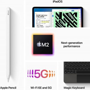 Планшет Apple iPad Pro 12.9 2022, 1024 ГБ, Wi-Fi + Cellular, серебристый