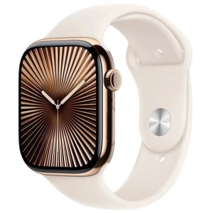 Умные часы Apple Watch Series 10 GPS + Cellular, 46mm Gold Titanium Case with Starlight Sport Band - M/L
