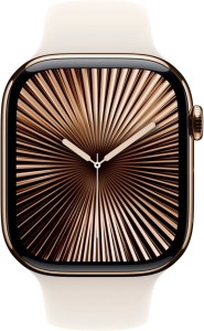 Умные часы Apple Watch Series 10 GPS + Cellular, 46mm Gold Titanium Case with Starlight Sport Band - M/L